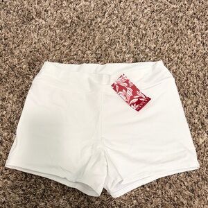 Hapari White High-Waist Swim Bike Shorts